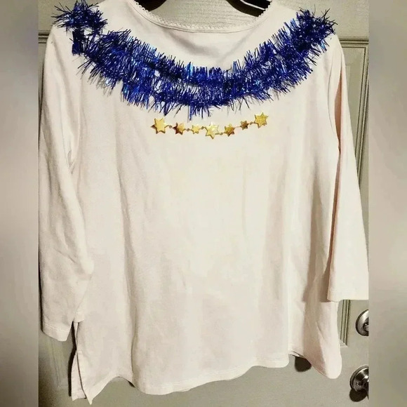 1 of a kind Custom Handmade Ugly Christmas Hanukkah Sweater Top Shirt Womens L - Picture 3 of 6